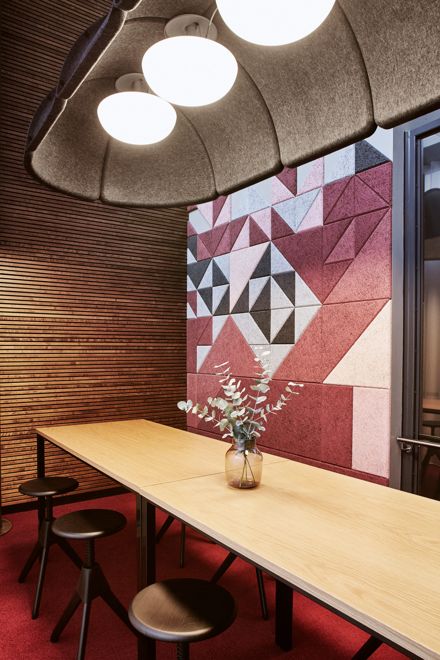 helsinki office with acoustic wood wool tiles